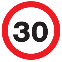 30 mph speed limit sign