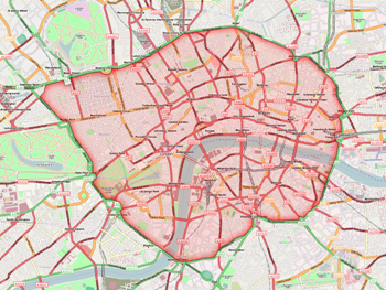 Congestion charge zone map