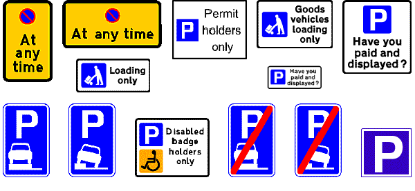 Highway code parking signs