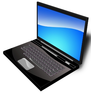 Open laptop computer