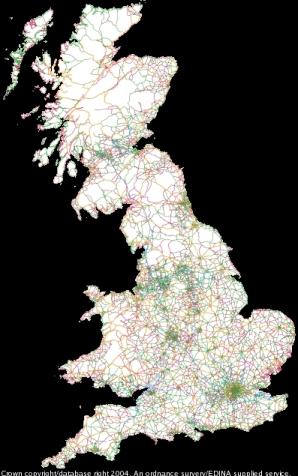 Road map of the United Kingdom
